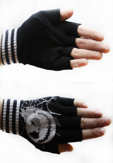 Перчатки без пальцев Джек с паутиной - фото 1 - rockbunker.ru