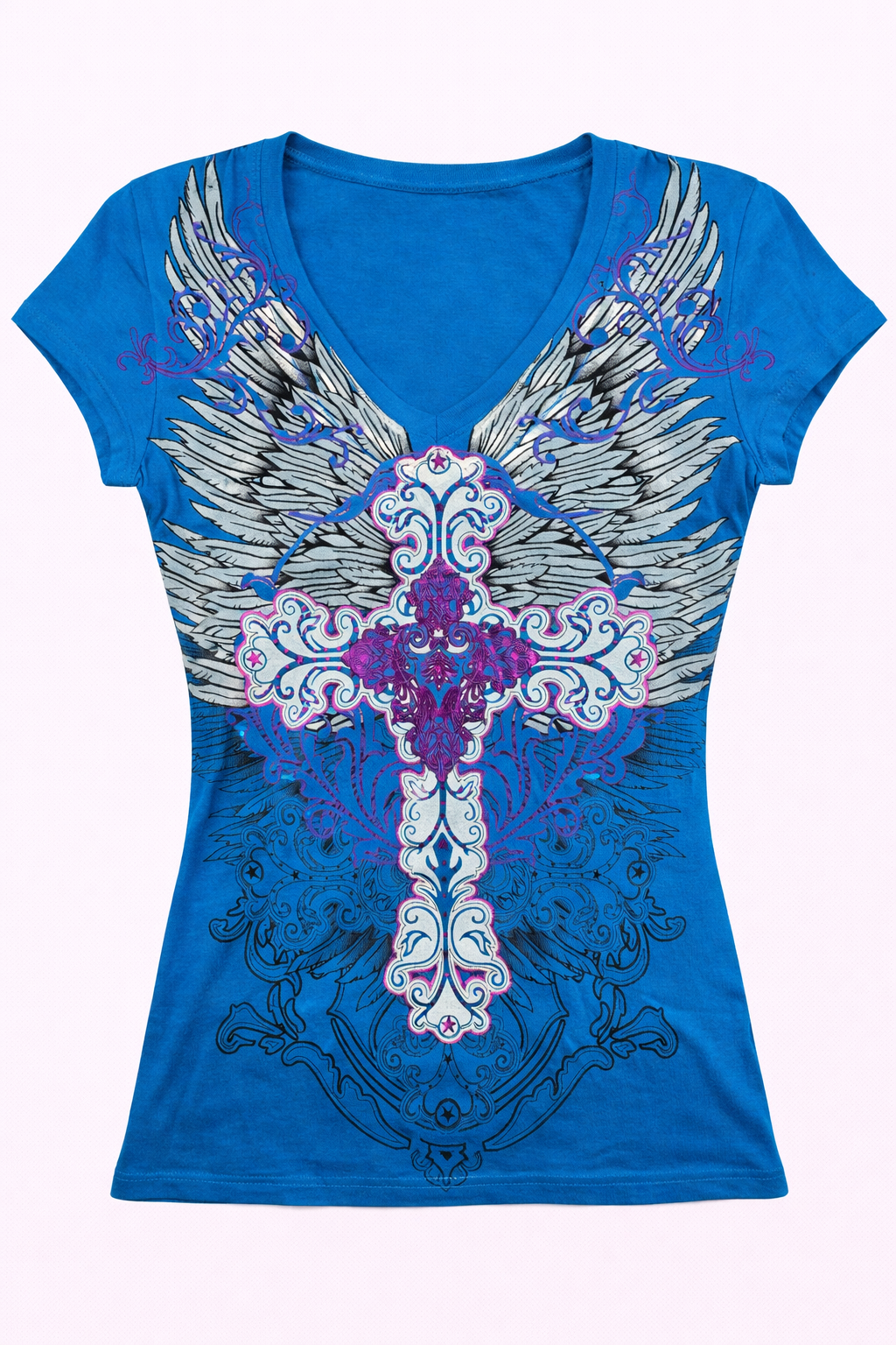 Футболка женская Xzavier AD263BL-SE Throne Cross - фото 1 - rockbunker.ru