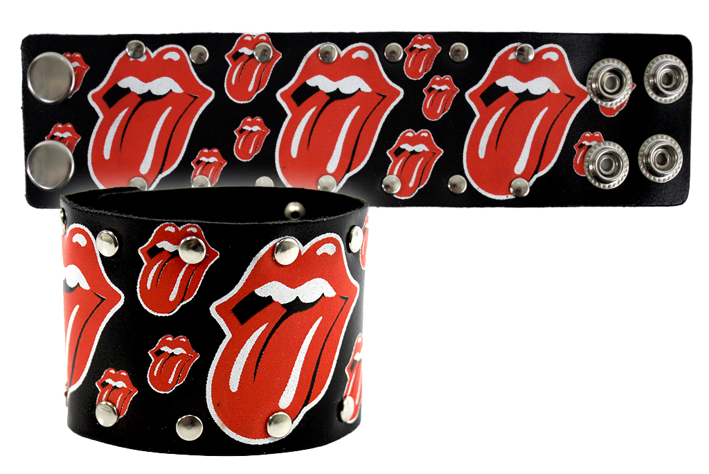 Браслет кожаный The Rolling Stones - фото 1 - rockbunker.ru