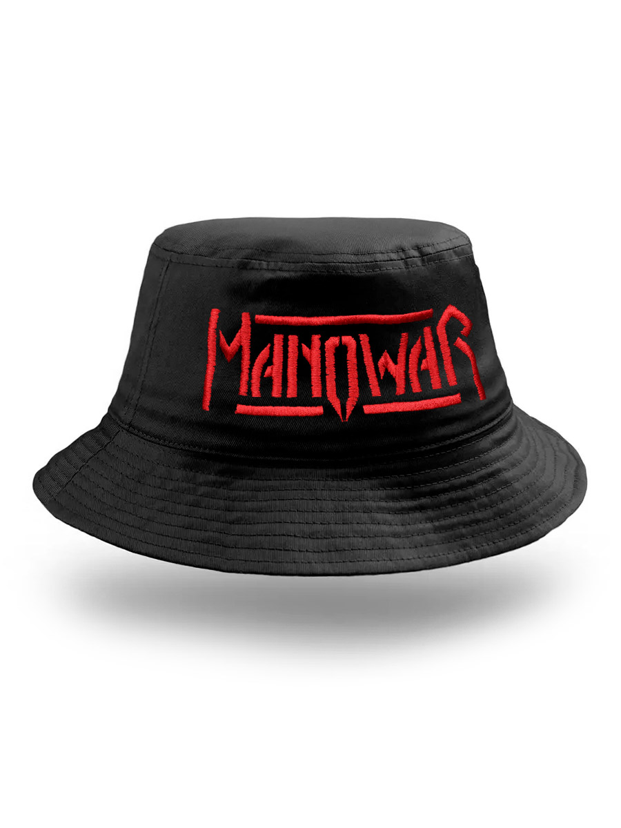 Панама Manowar черная - фото 1 - rockbunker.ru