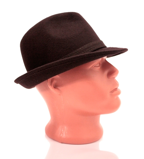 Шляпа фетровая классическая коричневая - фото 3 - rockbunker.ru