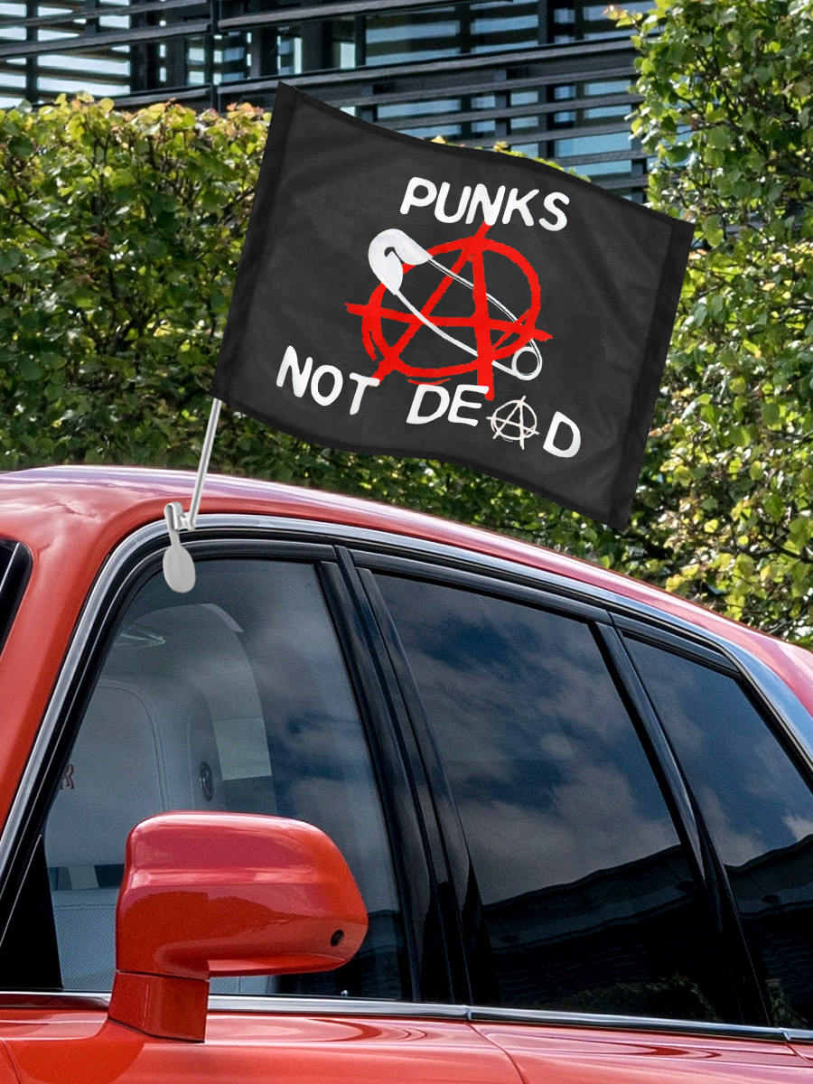 Флаг автомобильный Punks not Dead - фото 3 - rockbunker.ru