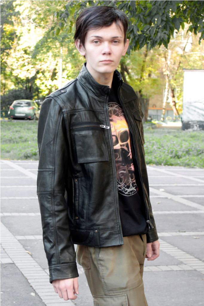 Куртка кожаная на молнии - фото 3 - rockbunker.ru
