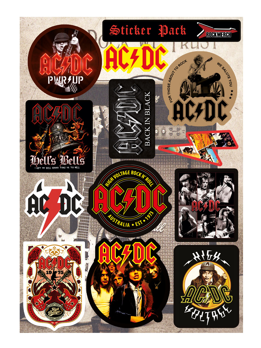 Стикерпак RockMerch AC DC - фото 1 - rockbunker.ru