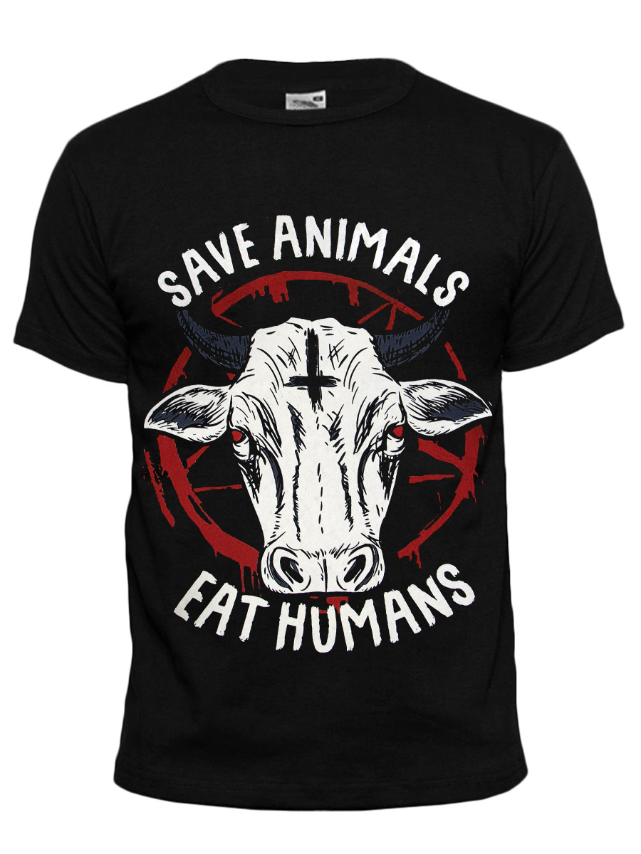 Футболка Save Animals Eat Humans - фото 1 - rockbunker.ru