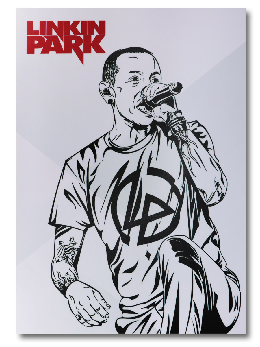 Плакат пластиковый Linkin Park Bennington - фото 1 - rockbunker.ru