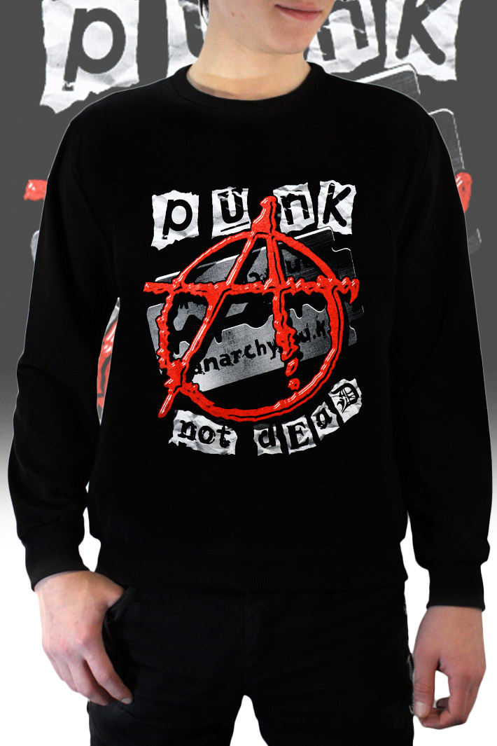 Свитшот RockMerch Punks Not Dead мужской - фото 1 - rockbunker.ru