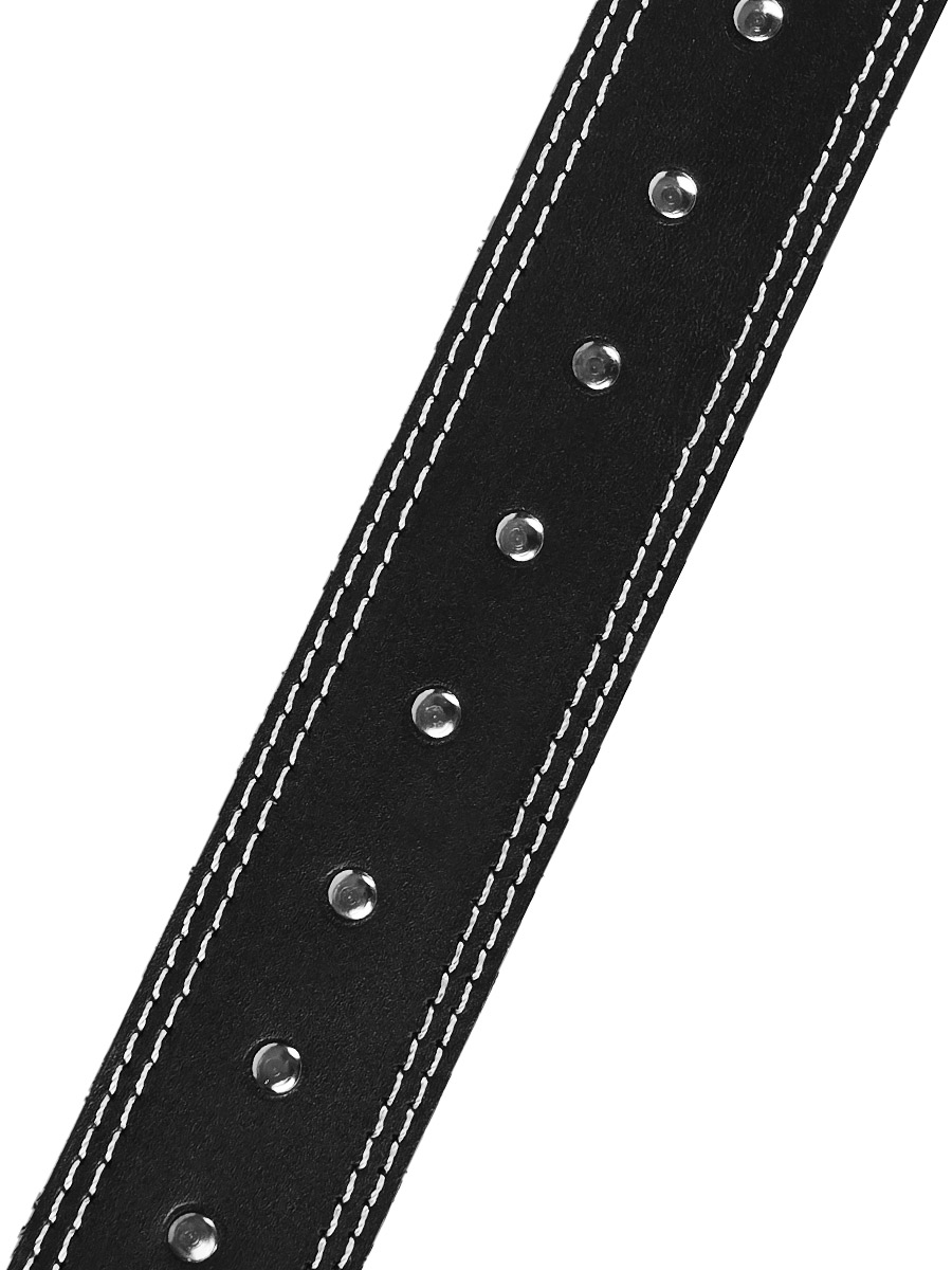 Ремнь кожаный с Белой Отстрочкой - фото 2 - rockbunker.ru