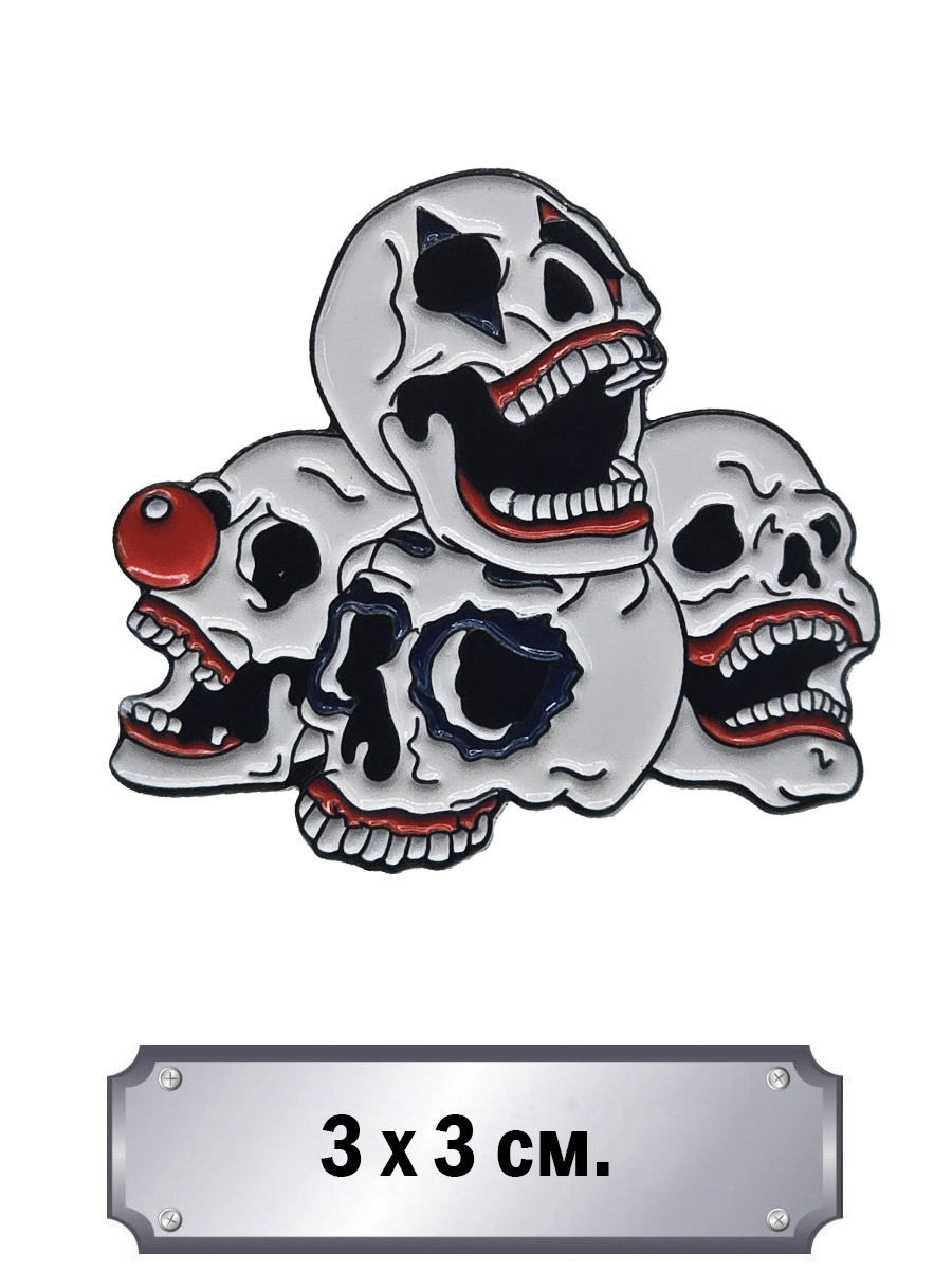 Значок Черепа Клоунов - фото 1 - rockbunker.ru
