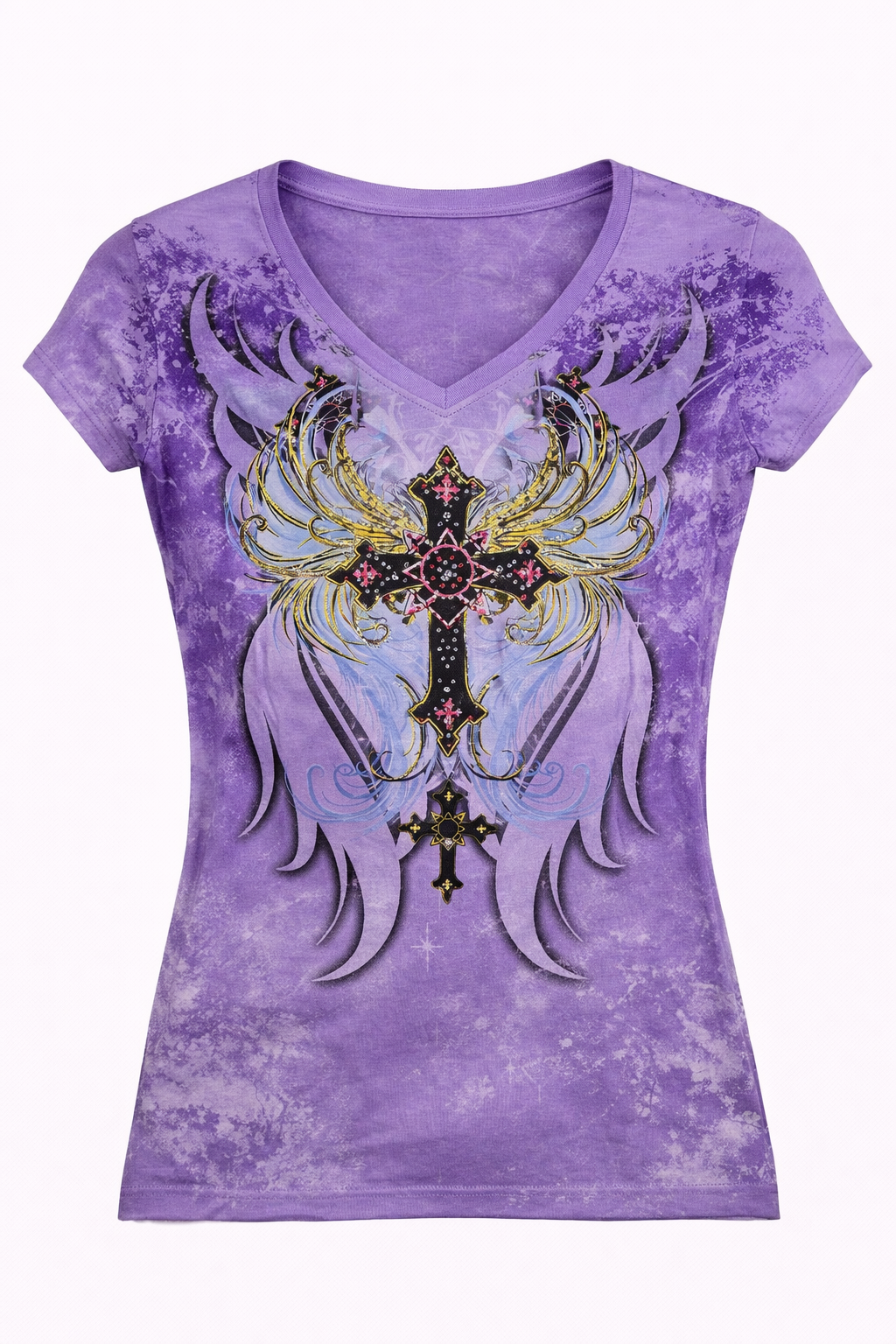 Футболка женская Xzavier AD008PP-SE Flying Birds & Cross - фото 1 - rockbunker.ru