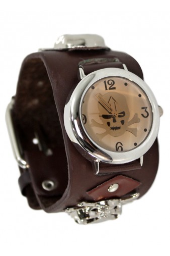 Часы наручные Privateer коричневые - фото 1 - rockbunker.ru
