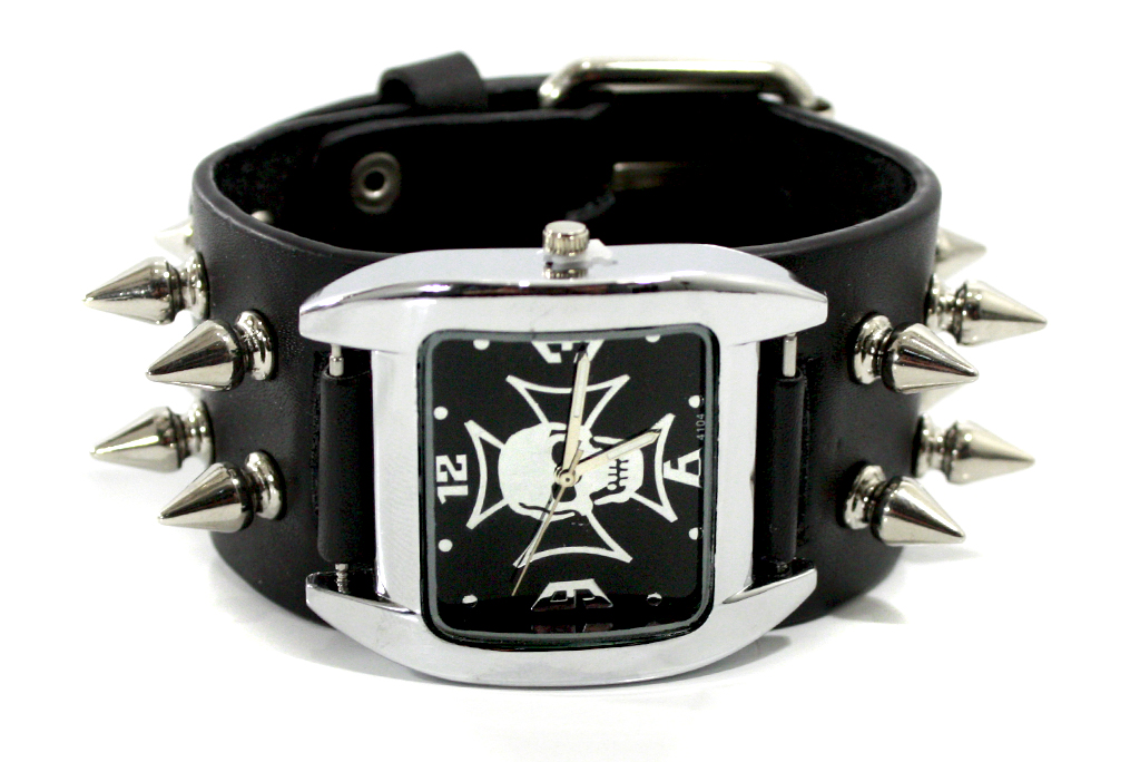 Часы наручные Мальтийский Роджер с Шипами и Квадратным циферблатом - фото 3 - rockbunker.ru