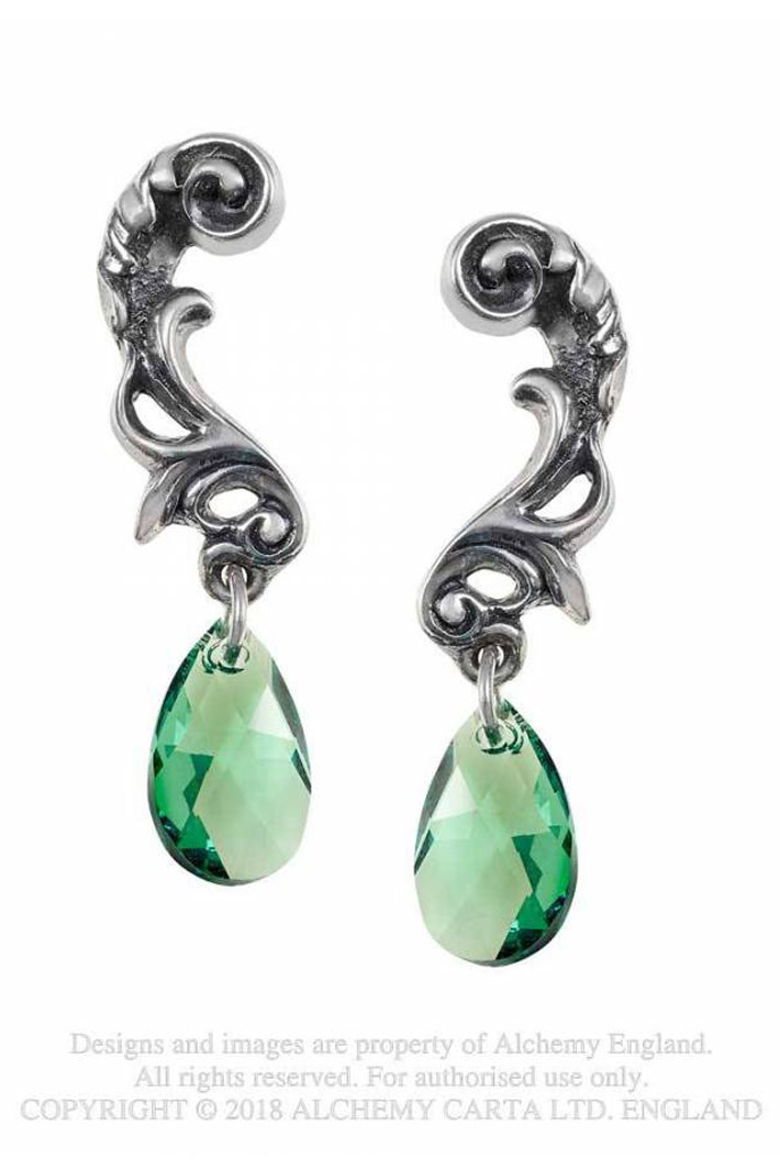 Серьги Alchemy Gothic E415 Green Queen Earrings - фото 1 - rockbunker.ru