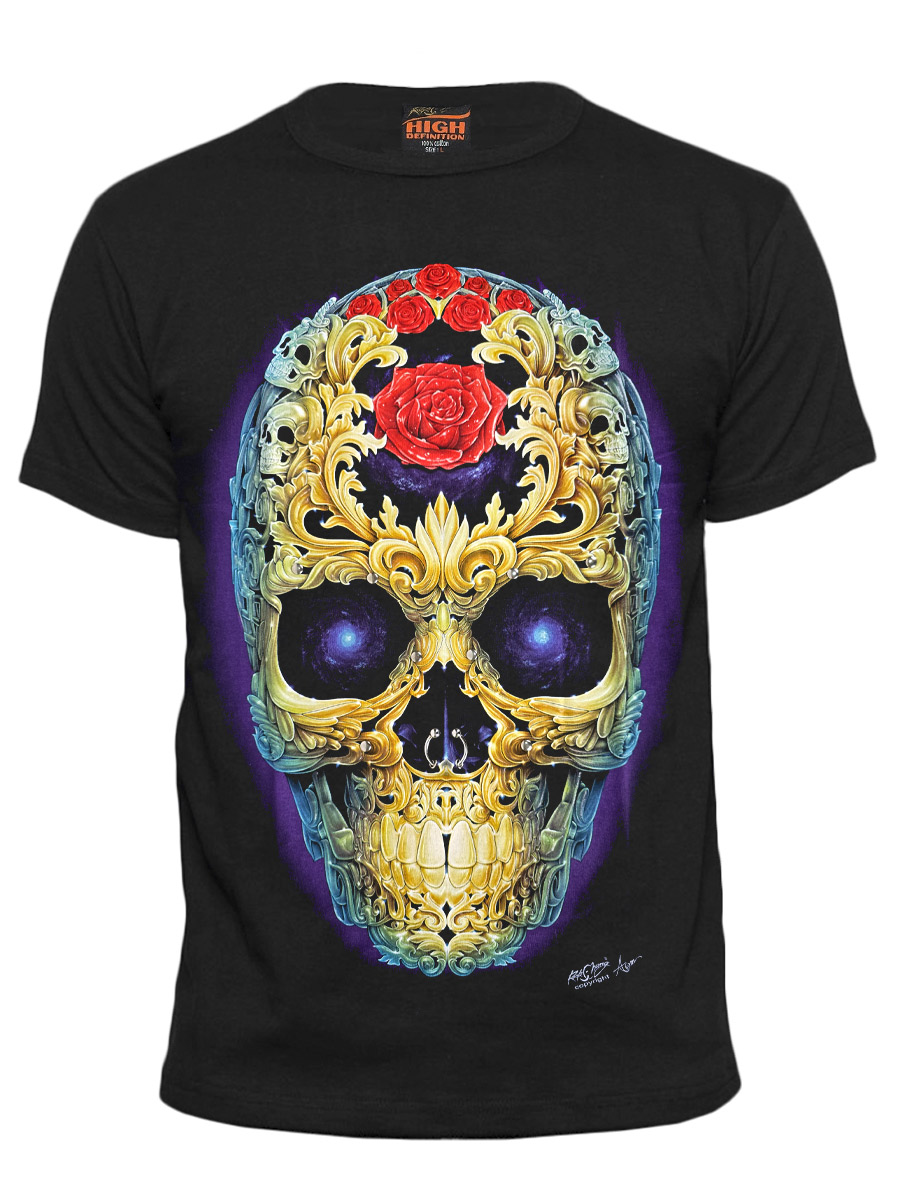 Футболка Rock Chang Flower Skull - фото 1 - rockbunker.ru