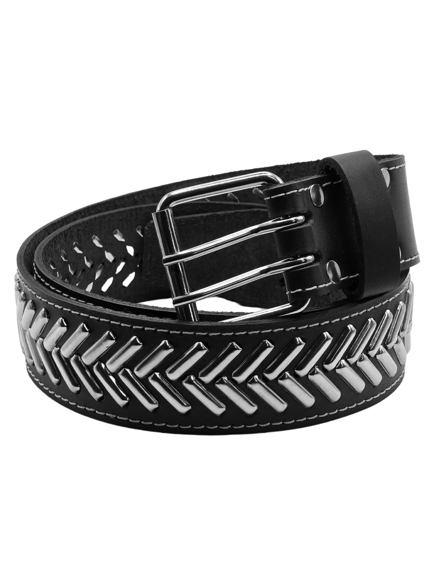 Ремень кожаный Rebel State Елочка - фото 1 - rockbunker.ru