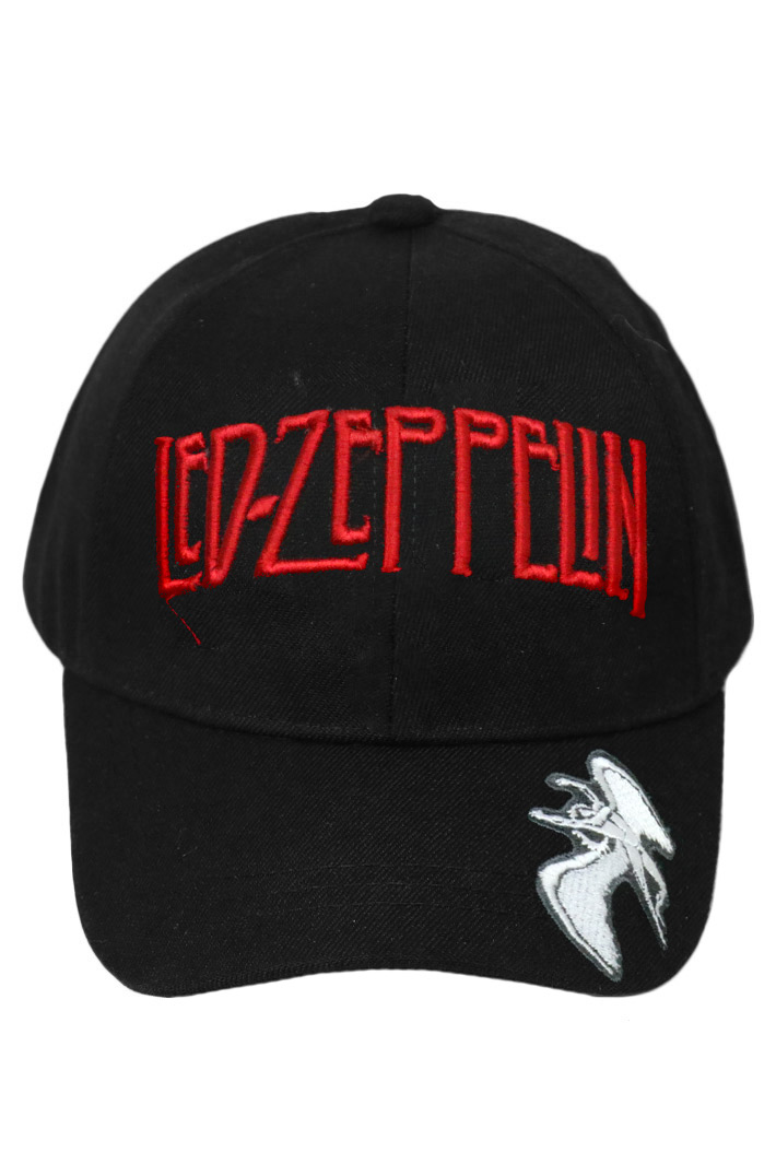 Бейсболка Led Zeppelin с 3D вышивкой красная - фото 2 - rockbunker.ru