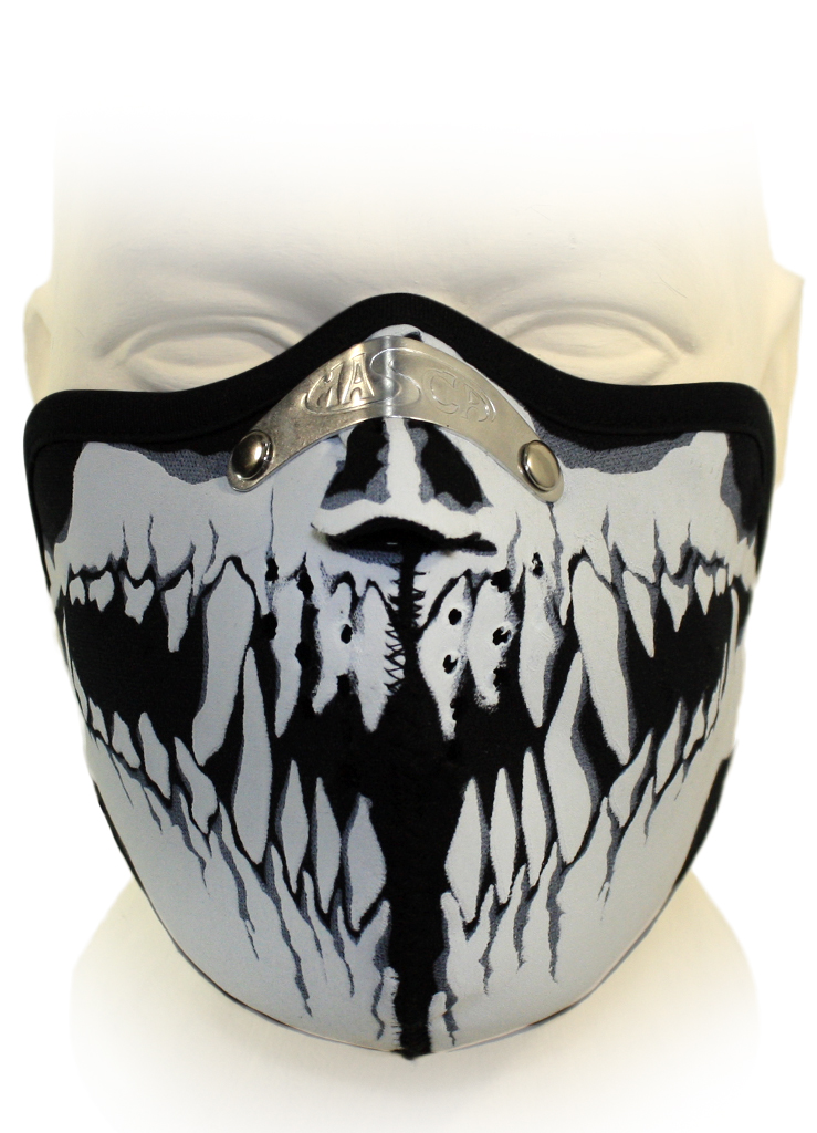 Байкерская маска челюсть с клыками - фото 2 - rockbunker.ru