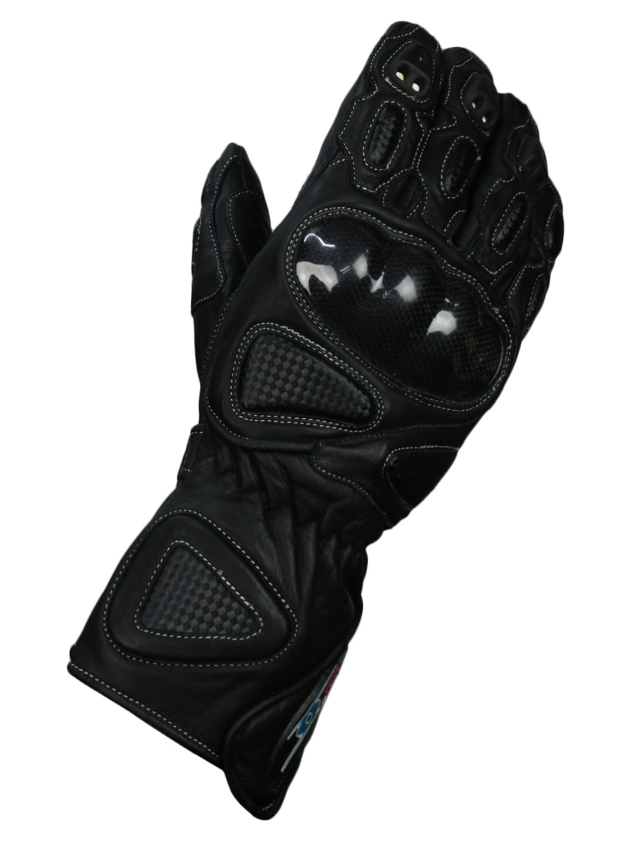 Мотоперчатки кожаные Xavia Racing с защитой черные - фото 1 - rockbunker.ru