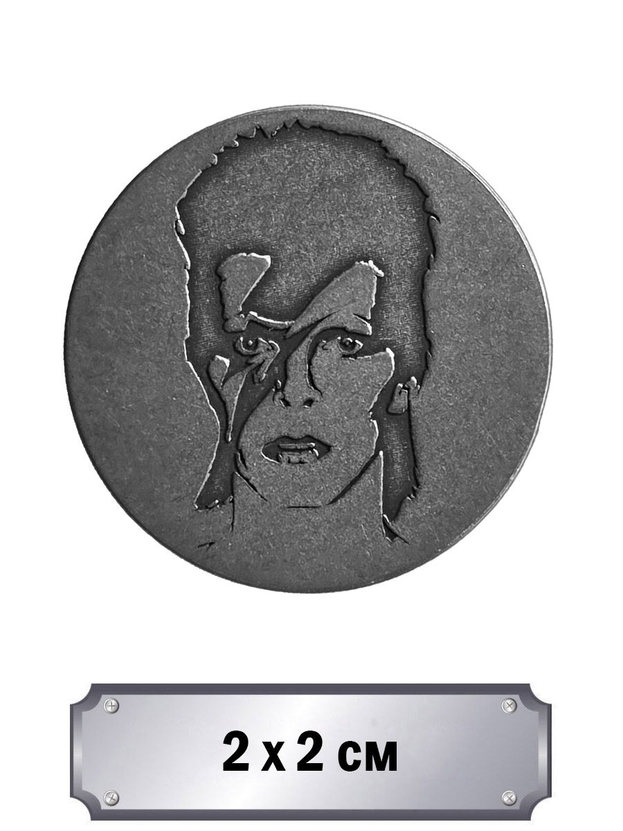 Значок с тиснением David Bowie - фото 1 - rockbunker.ru