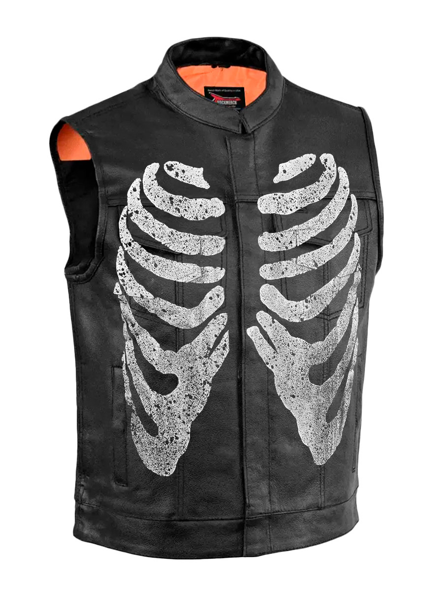 Жилет кожаный кастомный The Misfits - фото 2 - rockbunker.ru