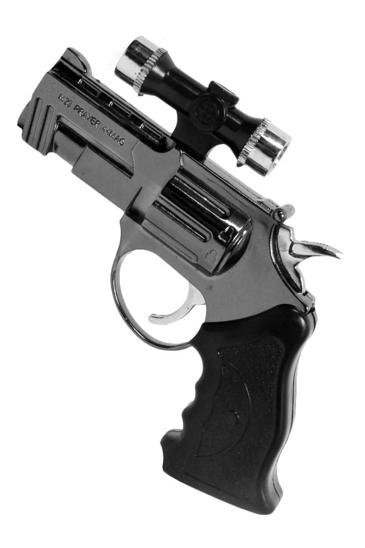 Зажигалка Револьвер с лазером чёрный - фото 2 - rockbunker.ru