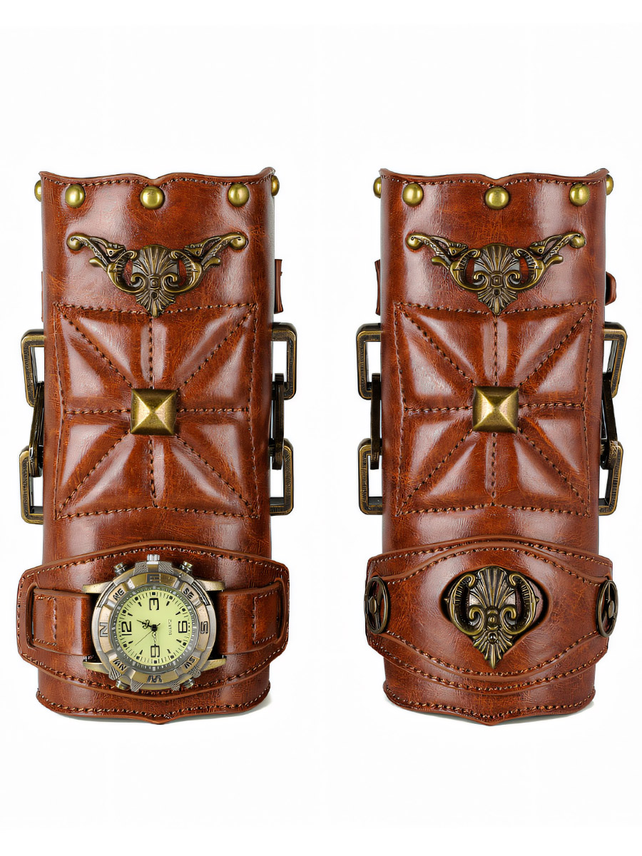 Наруч Стимпанк Парный с Часами. Цепь - фото 2 - rockbunker.ru
