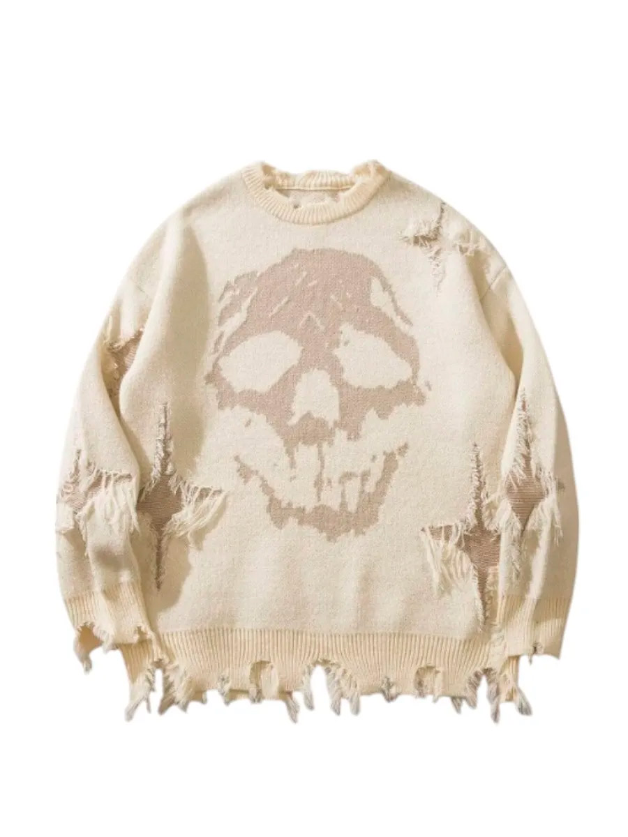 Джемпер Рваный Бежевый - фото 1 - rockbunker.ru