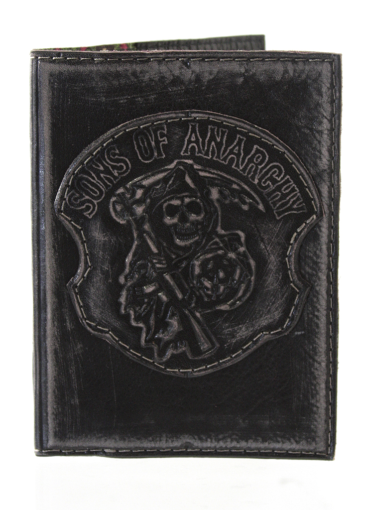 Обложка на паспорт Sons of Anarchy кожаная - фото 1 - rockbunker.ru