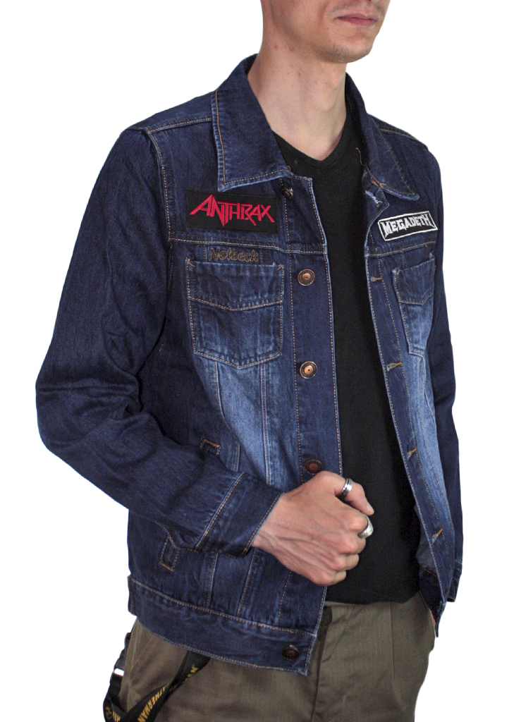 Куртка джинсовая с нашивками Anthrax Megadeth Metallica - фото 3 - rockbunker.ru