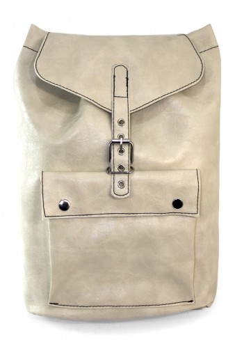 Рюкзак-торба с карманом белый - фото 1 - rockbunker.ru