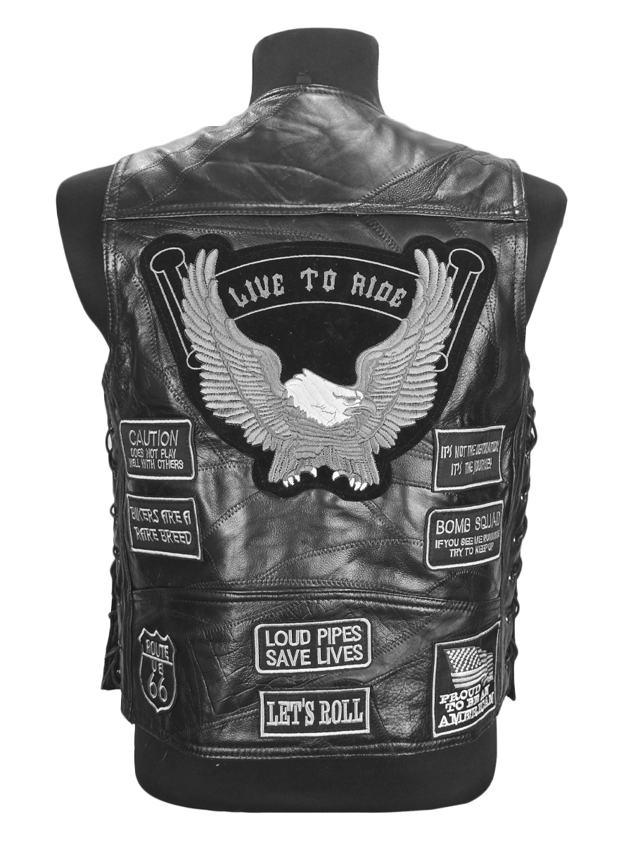 Жилет с нашивками Biker - фото 2 - rockbunker.ru