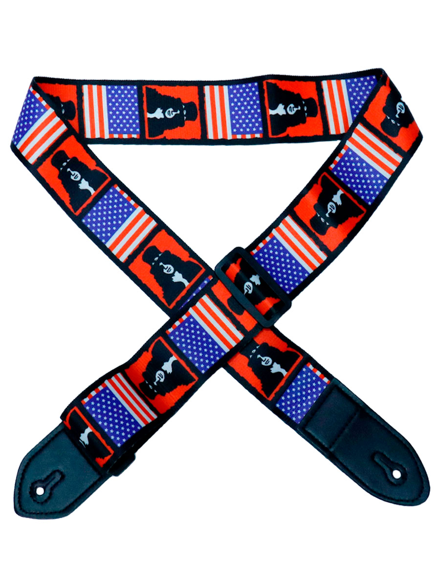 Ремень для гитары шелковый Американский флаг - фото 1 - rockbunker.ru