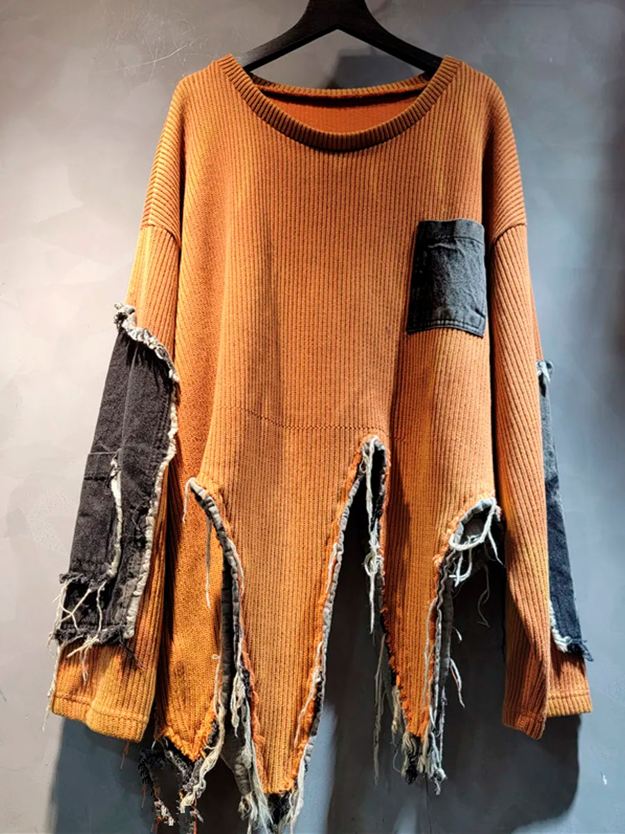 Свитер Oversize Оранжевый - фото 1 - rockbunker.ru