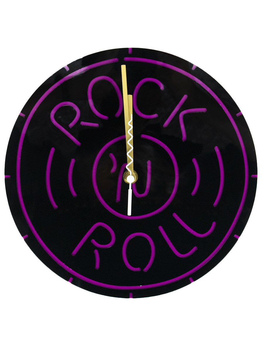 Часы настенные Rock N Roll фиолетовые - фото 1 - rockbunker.ru