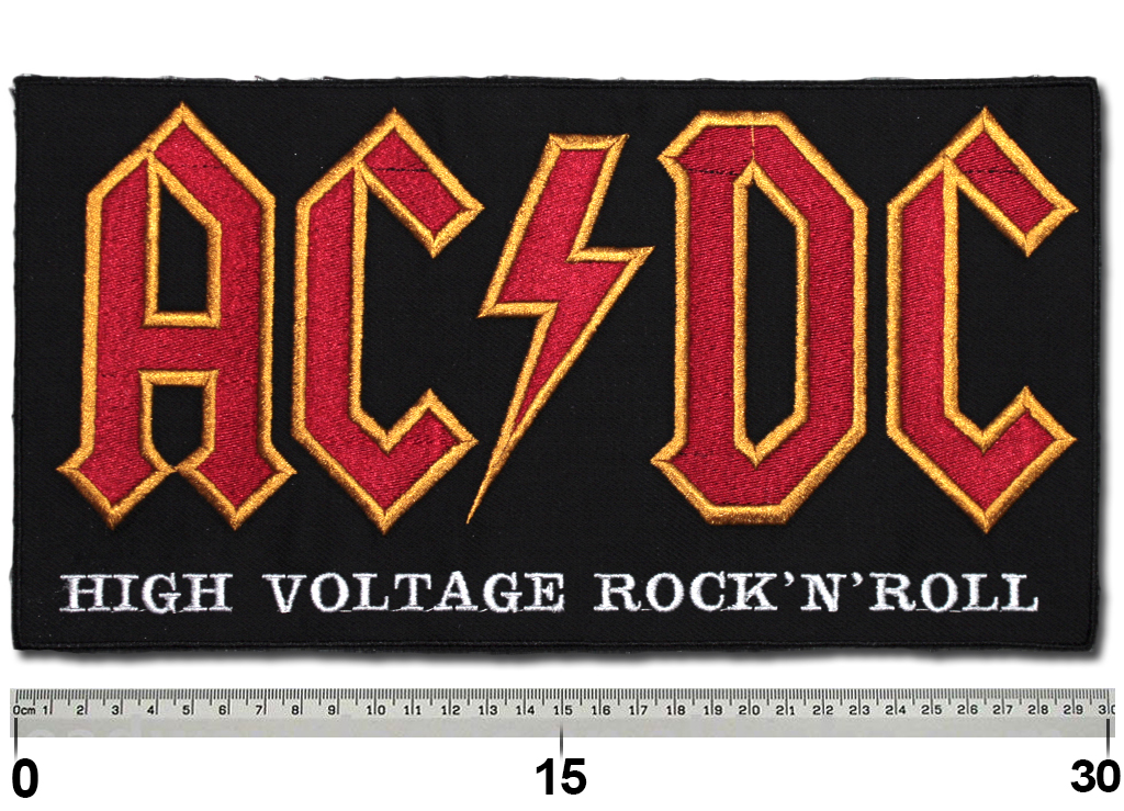 Нашивка с вышивкой AC DC High Voltage Rock N Roll - фото 1 - rockbunker.ru