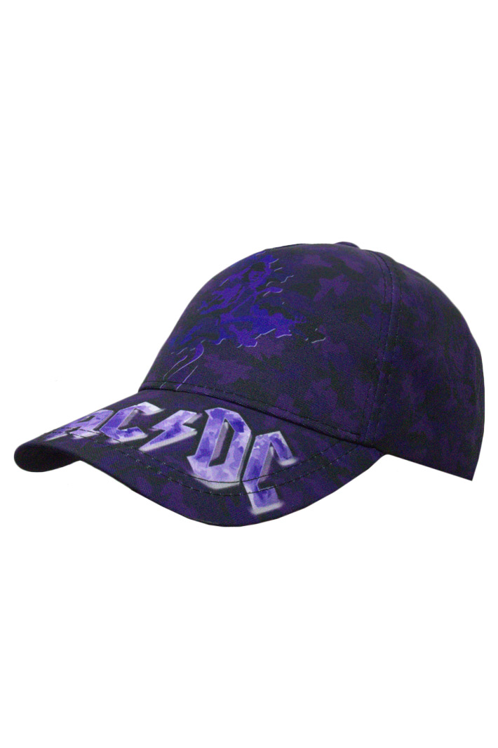 Бейсболка AC DC фиолетовая - фото 1 - rockbunker.ru