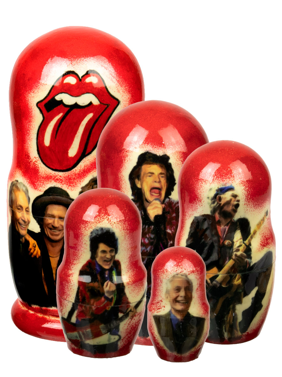Матрешка Rolling Stones - фото 1 - rockbunker.ru