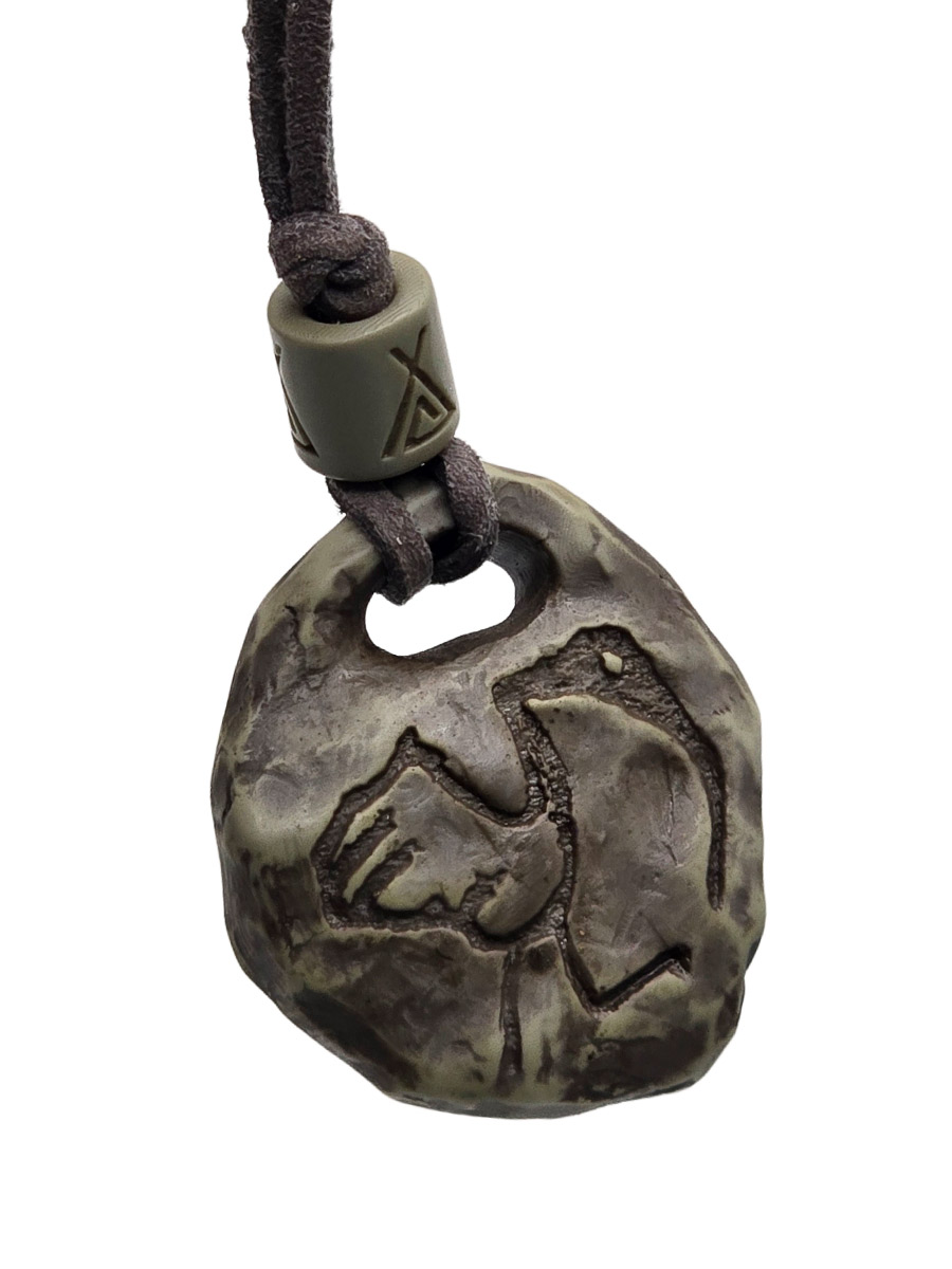 Кулон Наскальный Рисунок "Цапля" - фото 1 - rockbunker.ru