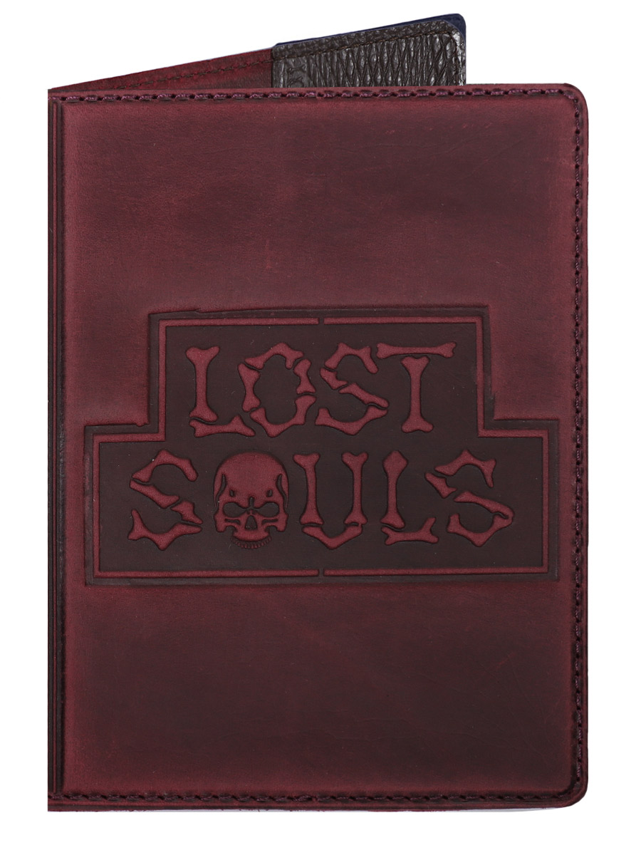 Обложка на паспорт Lost souls малиновая - фото 1 - rockbunker.ru
