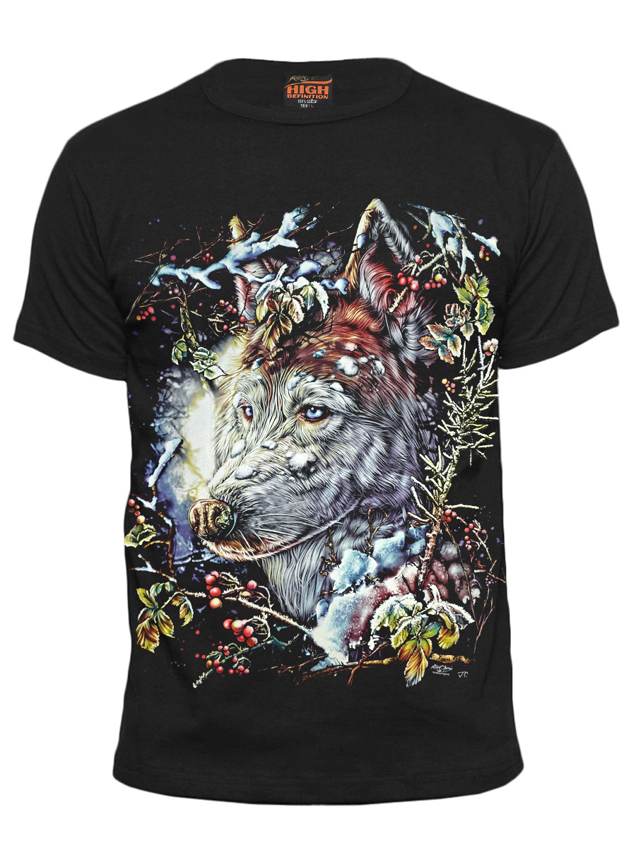 Футболка Rock Chang Волк в зимнем лесу - фото 1 - rockbunker.ru