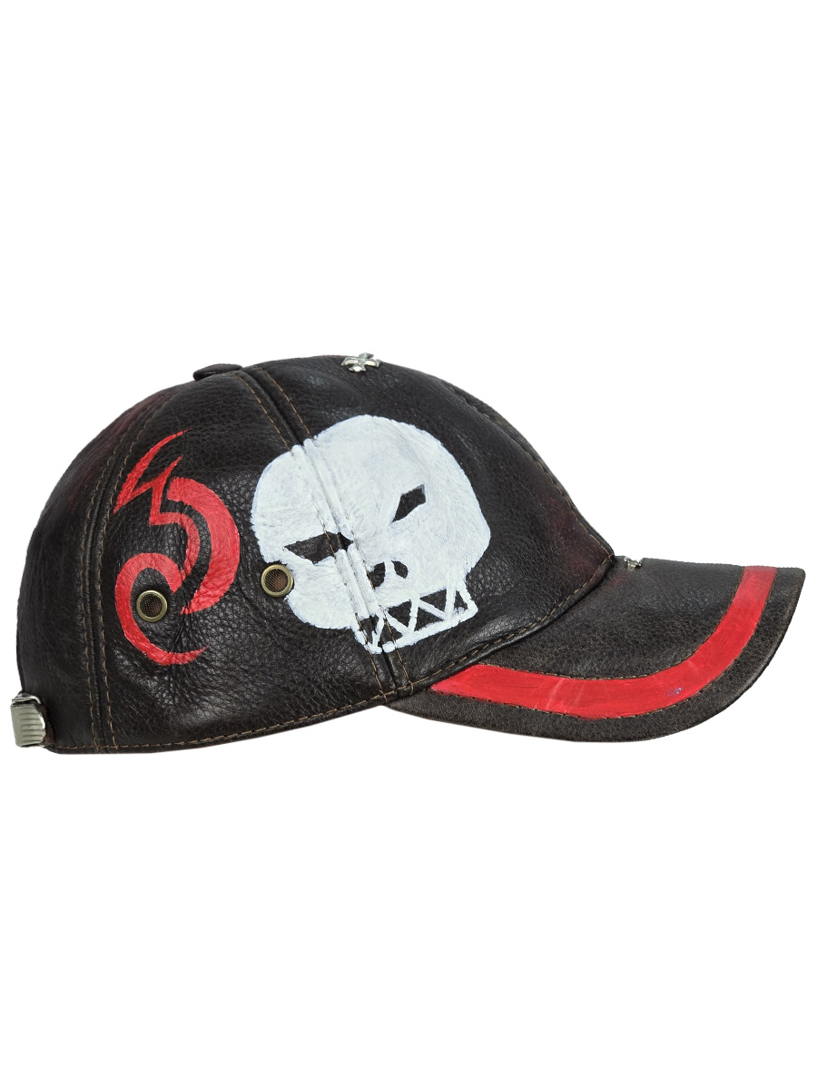 Кепка кастомная кожаная Scull - фото 2 - rockbunker.ru