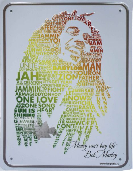 Табличка Bob Marley - фото 1 - rockbunker.ru