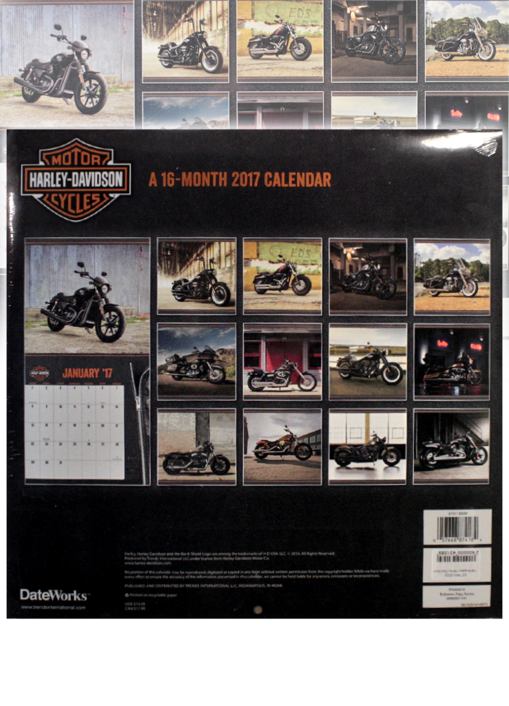 Календарь Harley-Davidson - фото 2 - rockbunker.ru