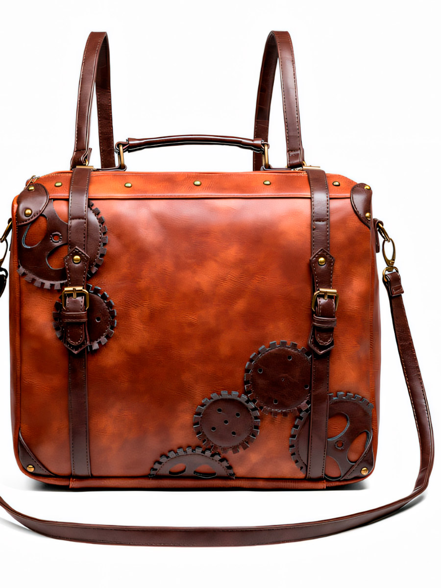 Сумка Стимпанк Коричневая - фото 1 - rockbunker.ru