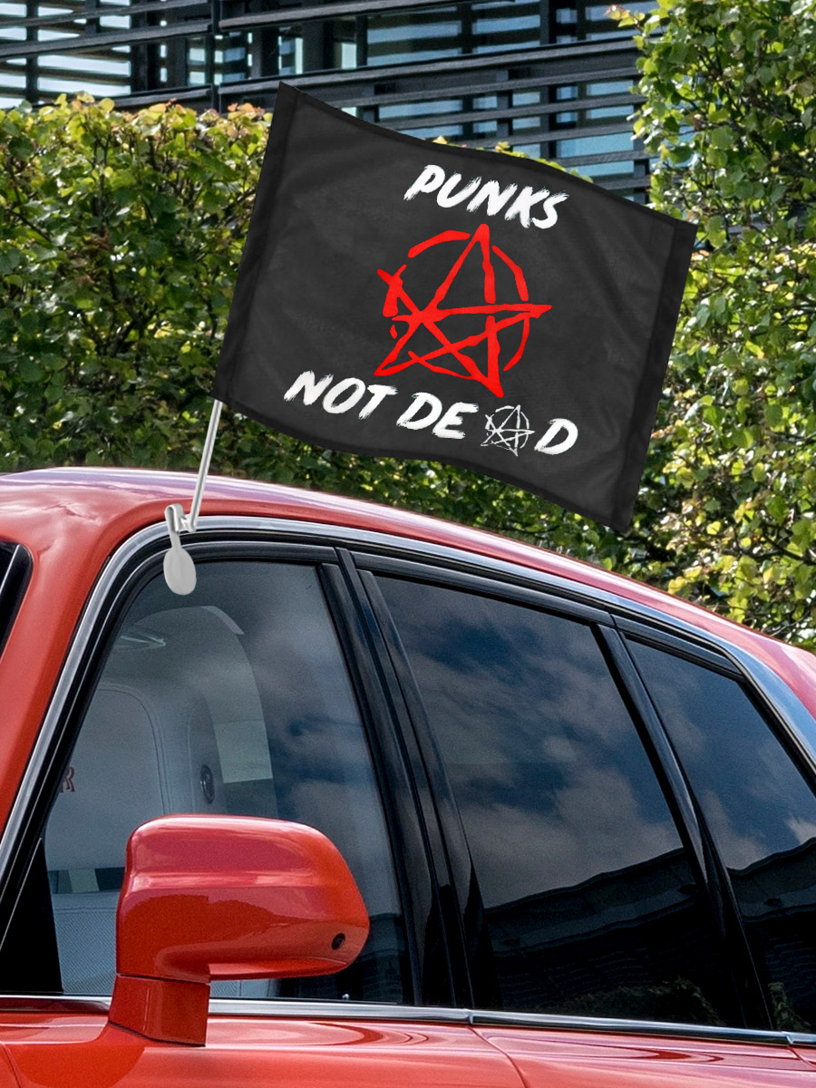 Флаг автомобильный Punks not Dead - фото 3 - rockbunker.ru