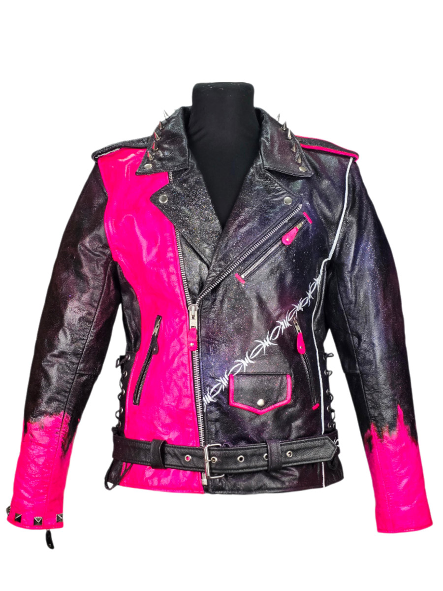 Косуха кастомная кожаная Acid Scull - фото 1 - rockbunker.ru