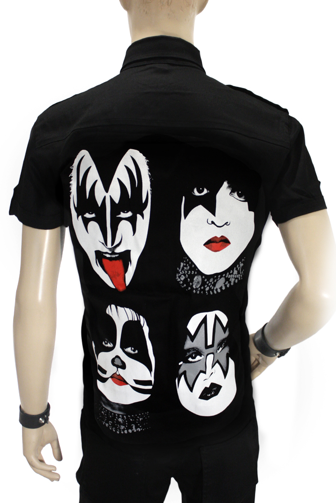 Рубашка с коротким рукавом Kiss - фото 2 - rockbunker.ru