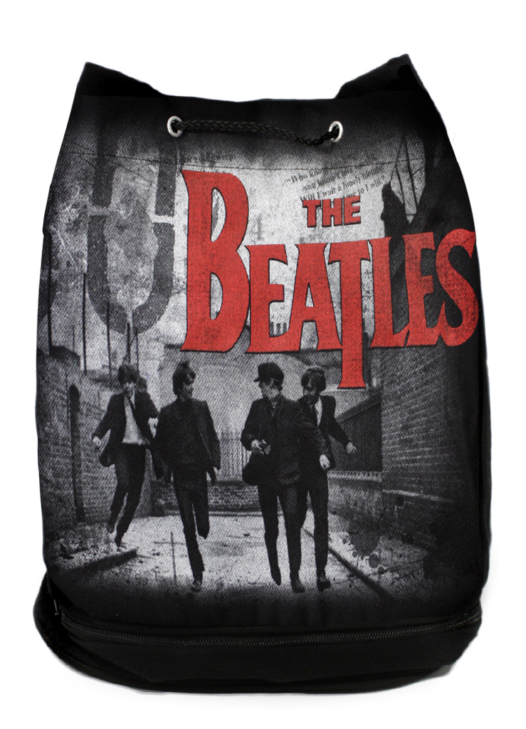 Мешок заплечный с карманом The Beatles - фото 1 - rockbunker.ru