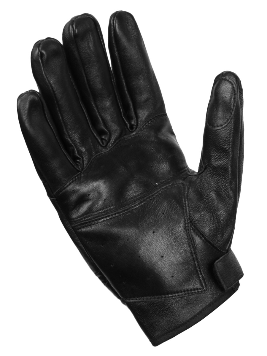 Мотоперчатки кожаные с защитой черные - фото 2 - rockbunker.ru