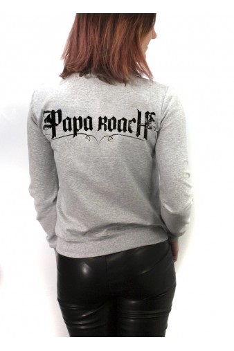 Свитшот RockMerch Papa Roach серый - фото 2 - rockbunker.ru